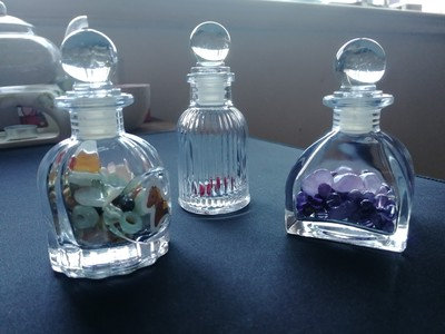 Glass Perfume Bottles - Embossed Design - Transparent from Apollo Box