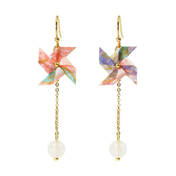 Origami Paper Crane Earrings (Red_2) - Nelson Market