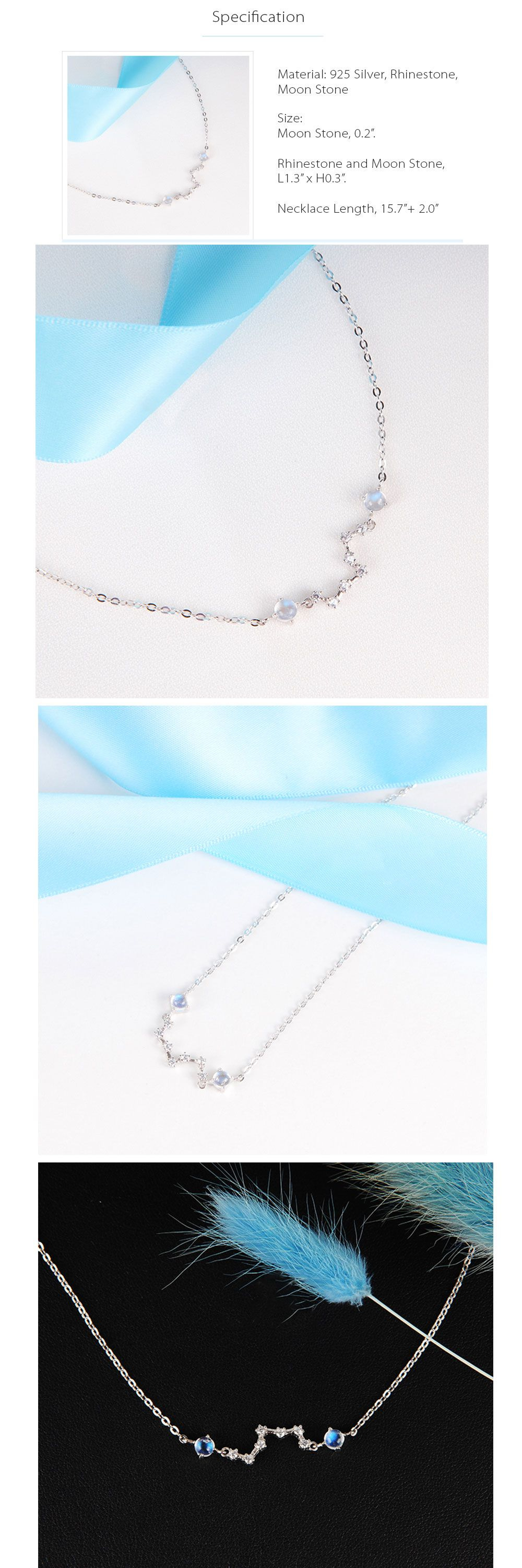 Waiting Lucky Stars Moonstone Necklace - ApolloBox