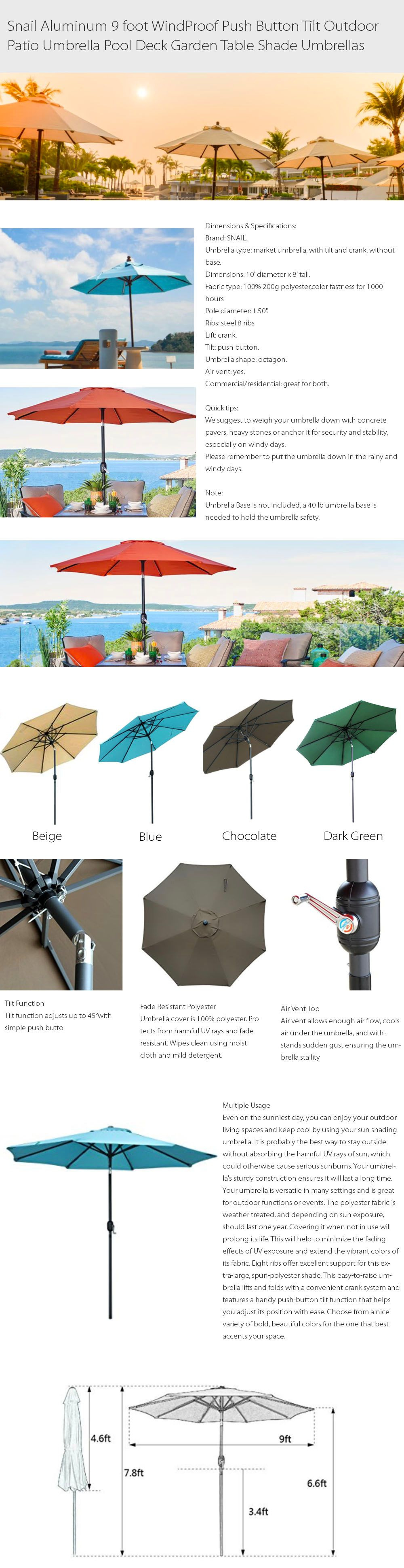 9 Ft Patio Umbrella Apollobox