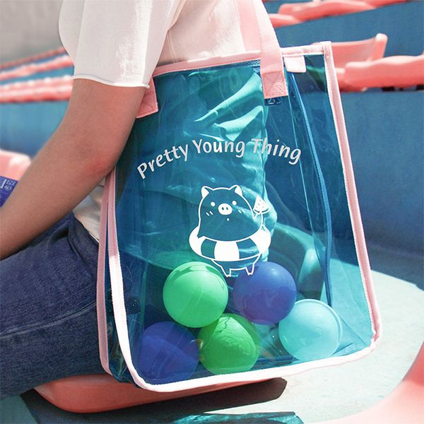 transparent beach tote