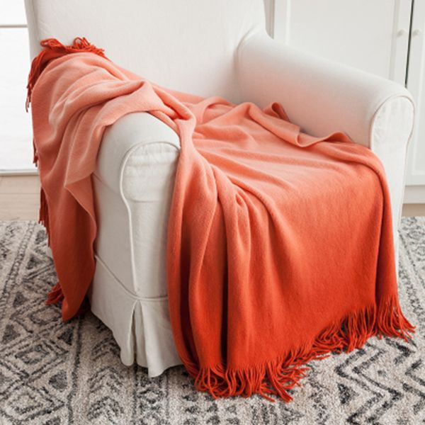 Ombre Throw Blanket with Fringe - ApolloBox