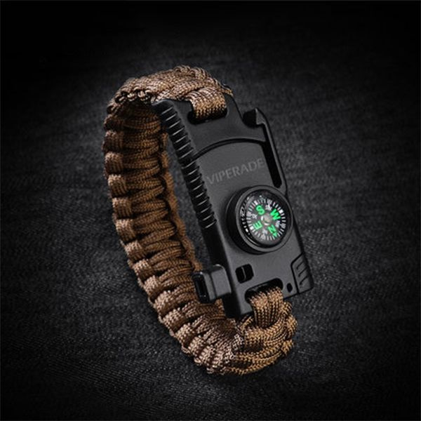 Viperade Paracord Compass Bracelet Multifunctional Outdoor Gear