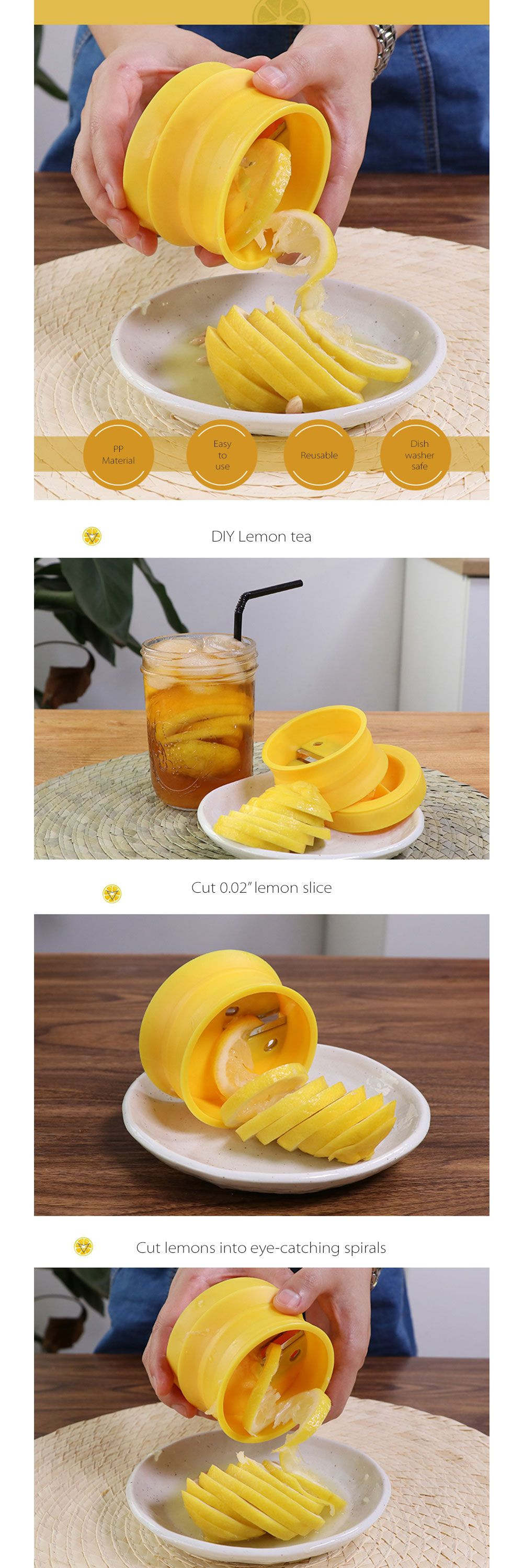Lemon Spiral Slicer Home Fruit Lemon Slicer Rotary Fancy Cut Lemon
