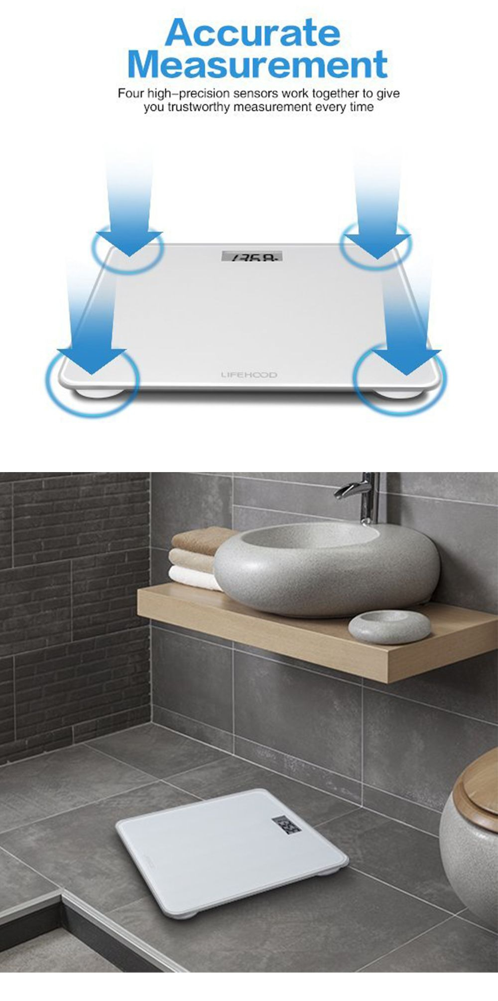 Accu-Measure Digital Scale - Accurate and Precise - Bathroom and