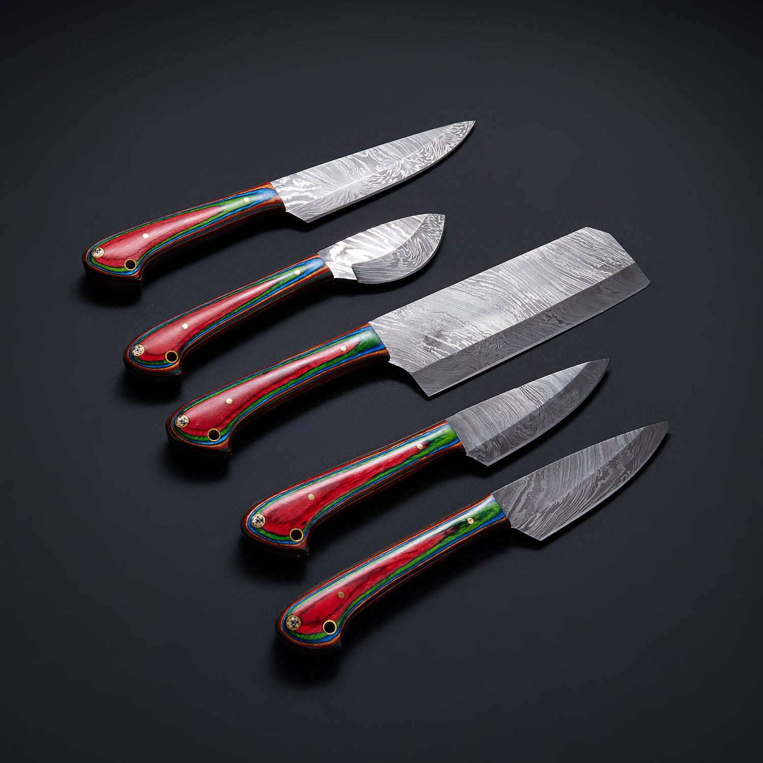 5 Pcs Damascus Chef Knife Set Apollobox