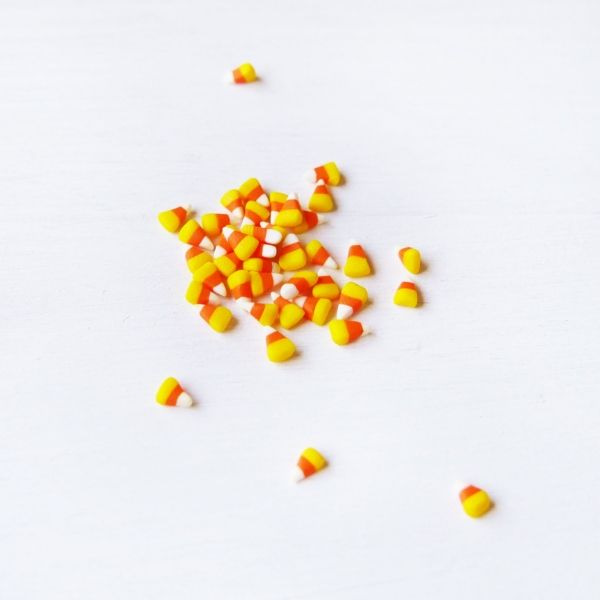 Tiny Candy Corn In Mini Glass Jar Necklace - ApolloBox