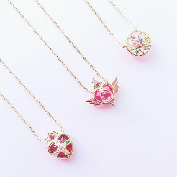 Sailor Moon Necklace - 18k Gold Plating -  925 Silver - Crystals - 3 Patterns  image