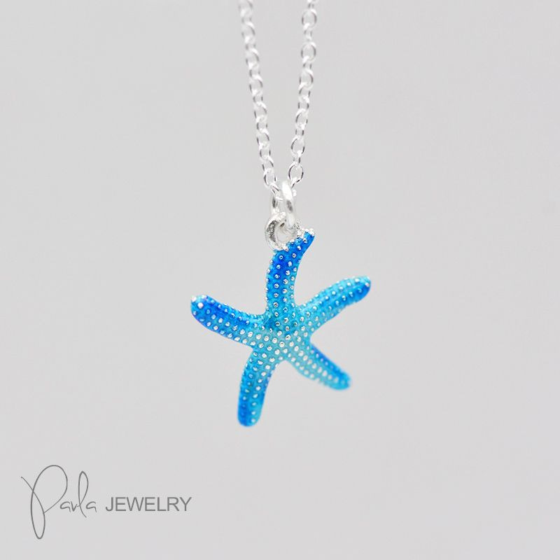 Sterling Silver Mother of Pearl and Created Opal Starfish Necklace (88 – J  Loupe