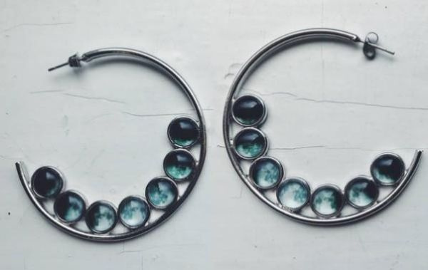 Moon Phase Hoop Earrings