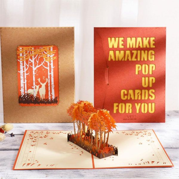 UP-WP-1106 Details about   3D Pop Up Greeting Card from Up With Paper WOODLAND TREE 