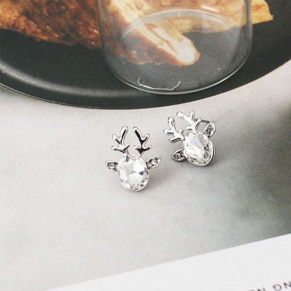 reindeer crystal earrings