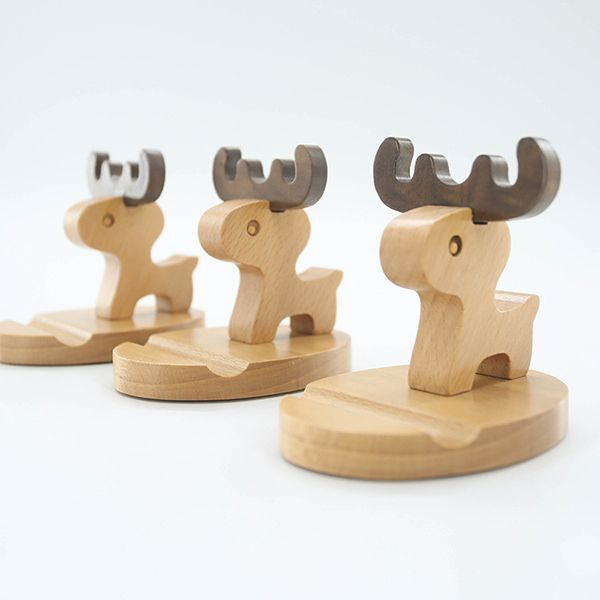 Wooden Deer Cell Phone Holder - ApolloBox