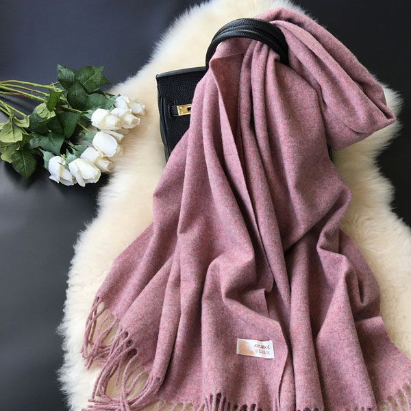 Warm Wool Scarf - Pure Color - Elegant Fringe - ApolloBox