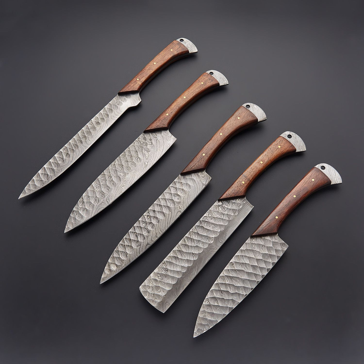 5 PCS Damascus Chef Knife Set - ApolloBox