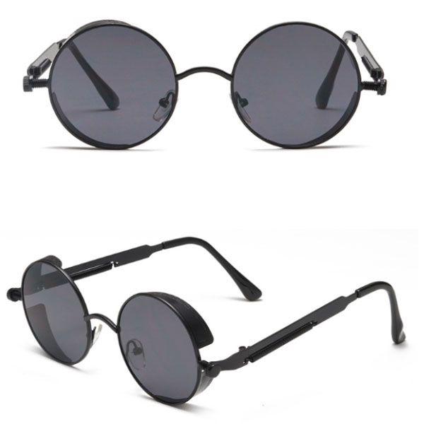Steampunk Vintage Sunglasses - Red - Dark Gray - 7 Glass Colors - ApolloBox