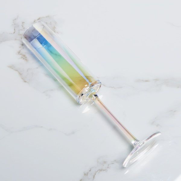 9 oz Champagne Flute, Pride Collection Rainbow