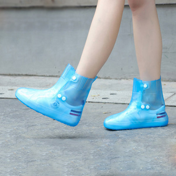 Slip On Transparent Rain Boots - White - Blue - 4 Colors - 6 Sizes ...