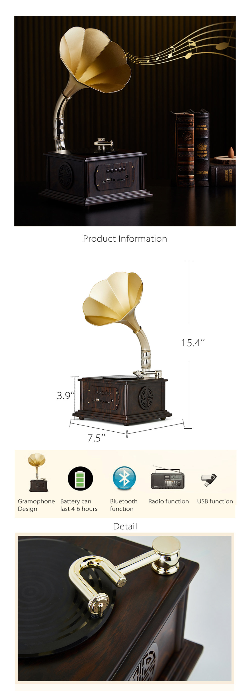Antique Bluetooth Speaker - ApolloBox