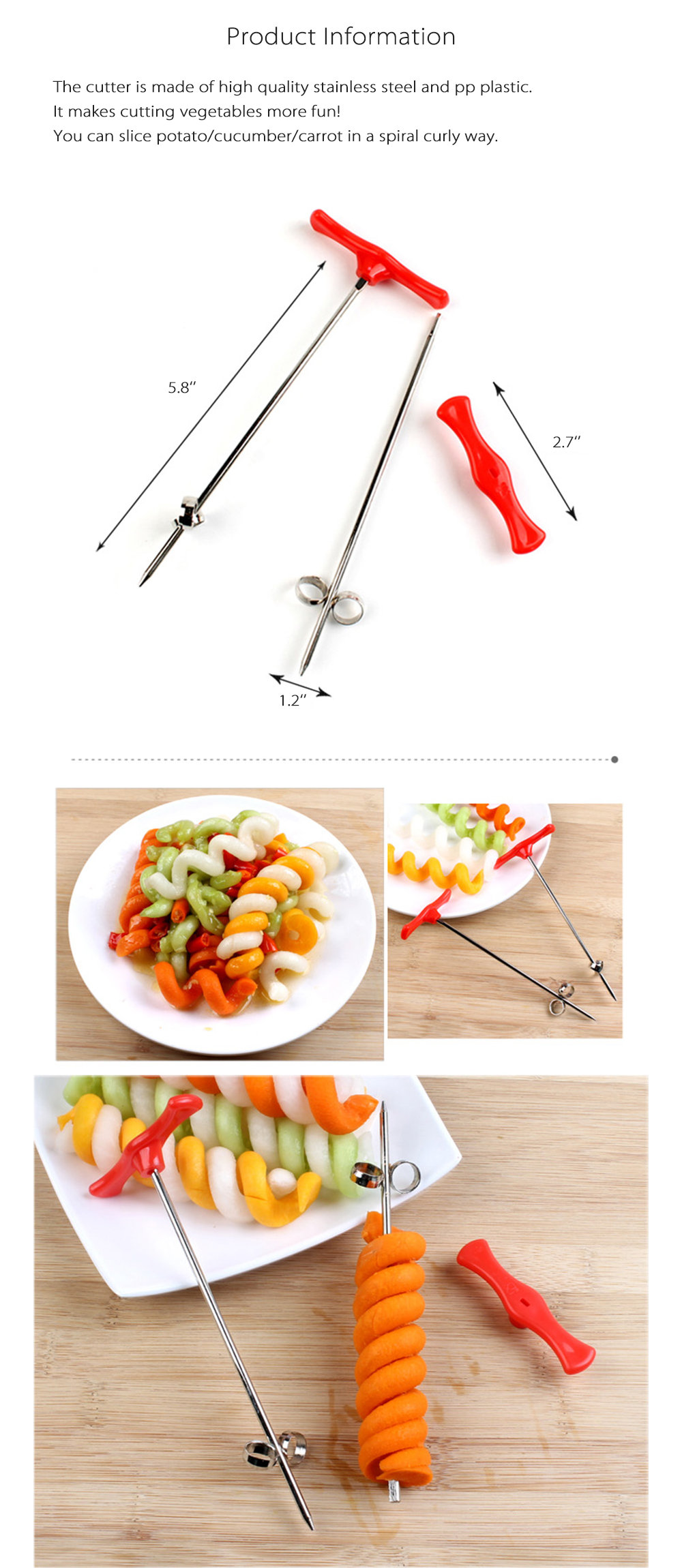 1pc PP Vegetable Spiral Cutter, Creative Orange Hexagon Shaped Vegetable  Spiral Slicer For Kitchen