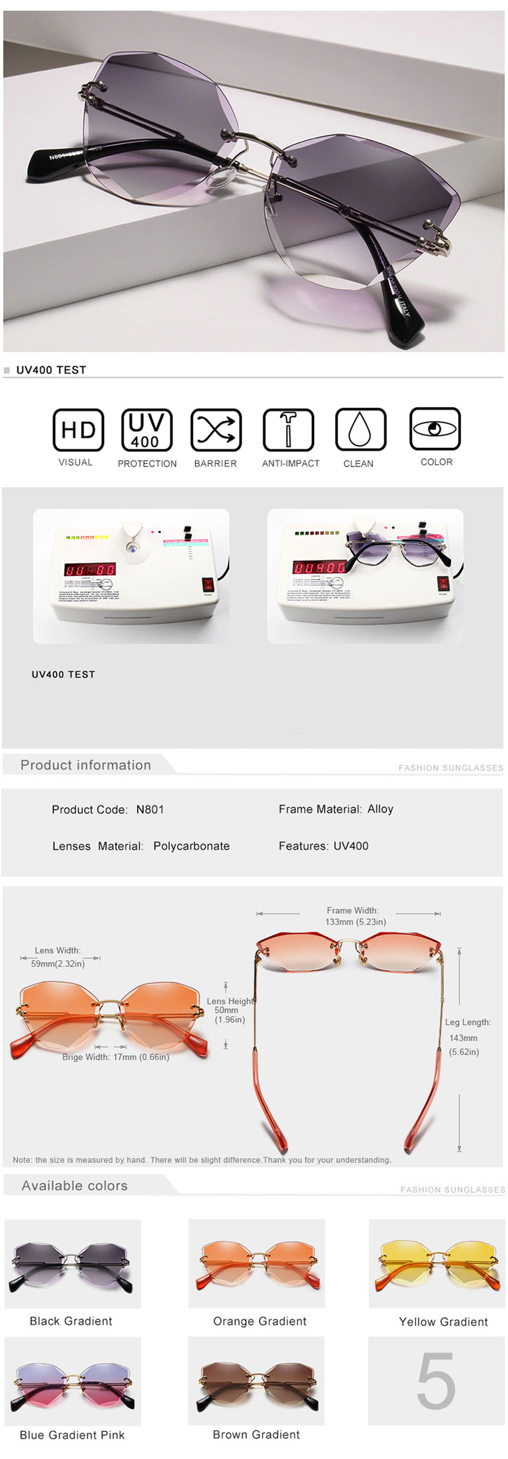 Rimless Faceted Sunglasses - ApolloBox