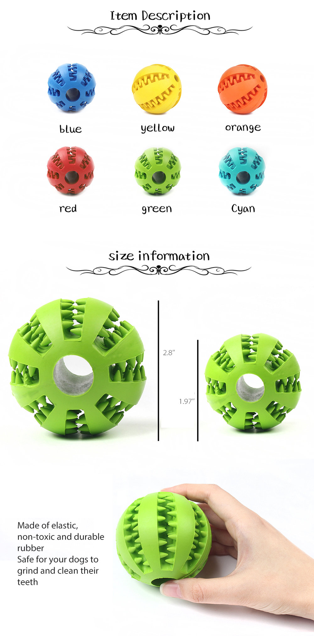 Dog Toy Ball Non-Toxic Soft Pet Chew Toys Dog Food Treat Feeder Tooth  Cleaning Ball Iq Training Ball - China Pet Toy and Rubber Dog Toy price