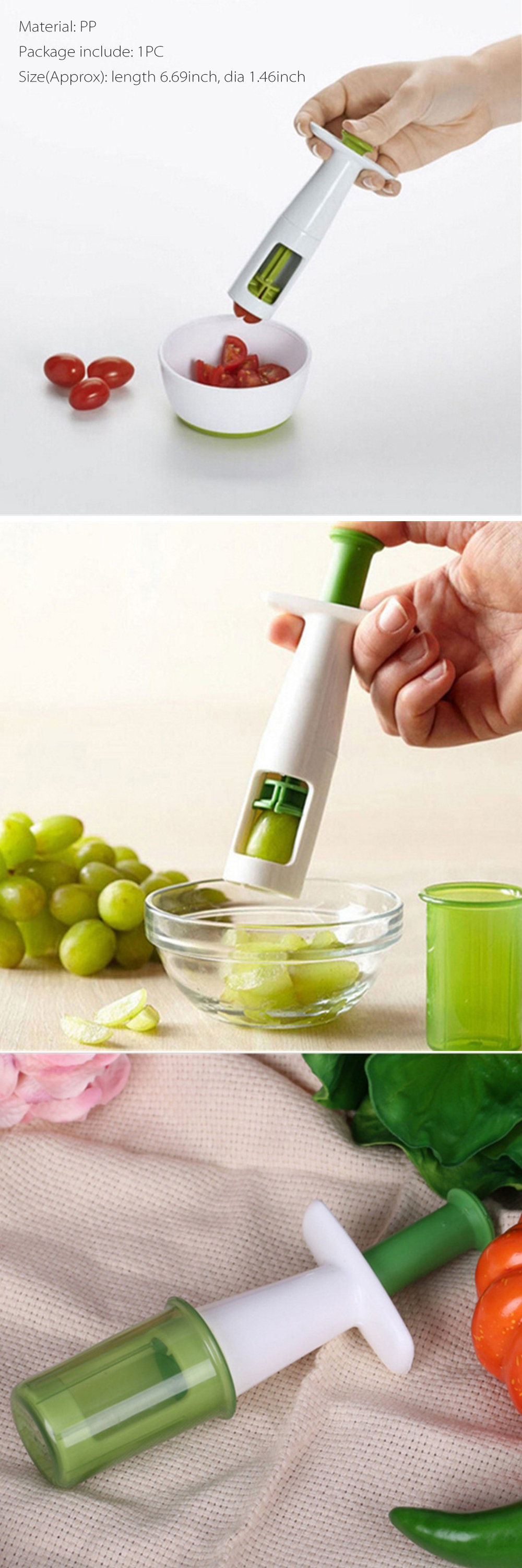 1pc Kitchen Tool Fruit Slicer Grape Pressing-type Salad Vegetable