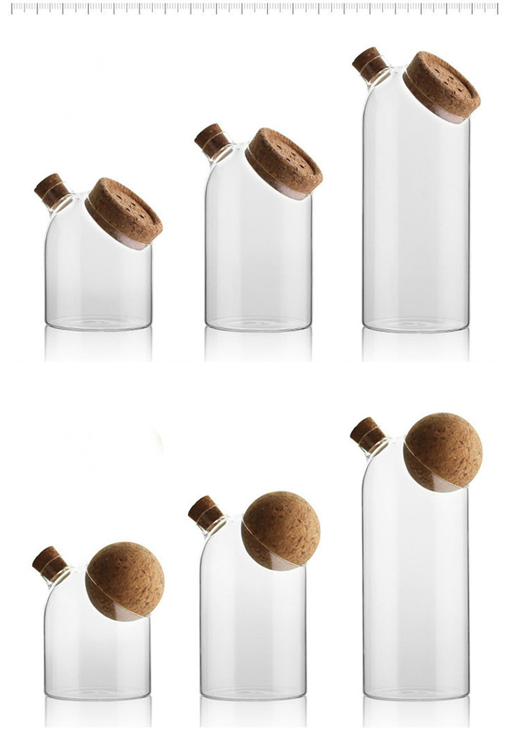 Glass Jar With Cork Lid - Spherical and Button-shaped Cork - Kitchen  Storage from Apollo Box