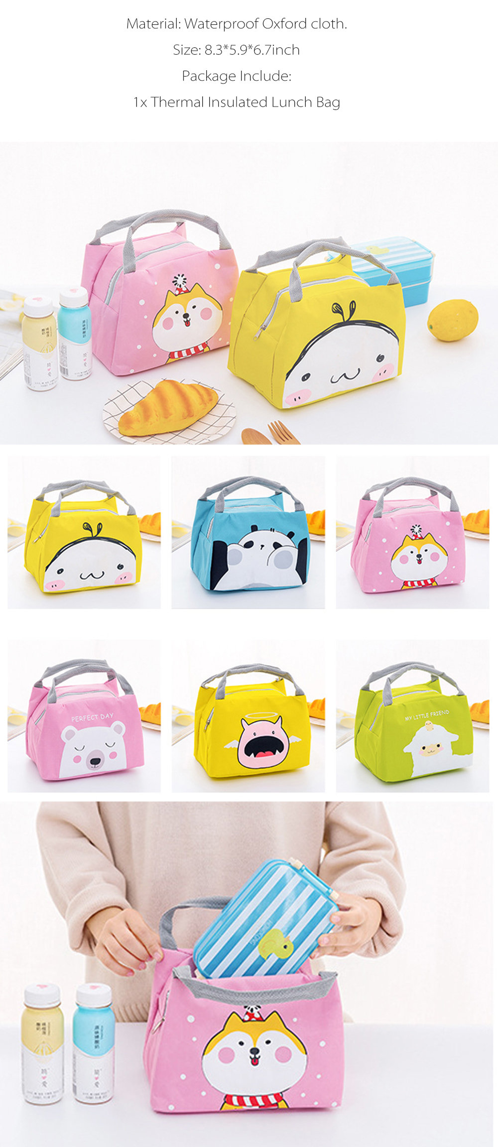 Cute Cartoon Lunch Bag - ApolloBox