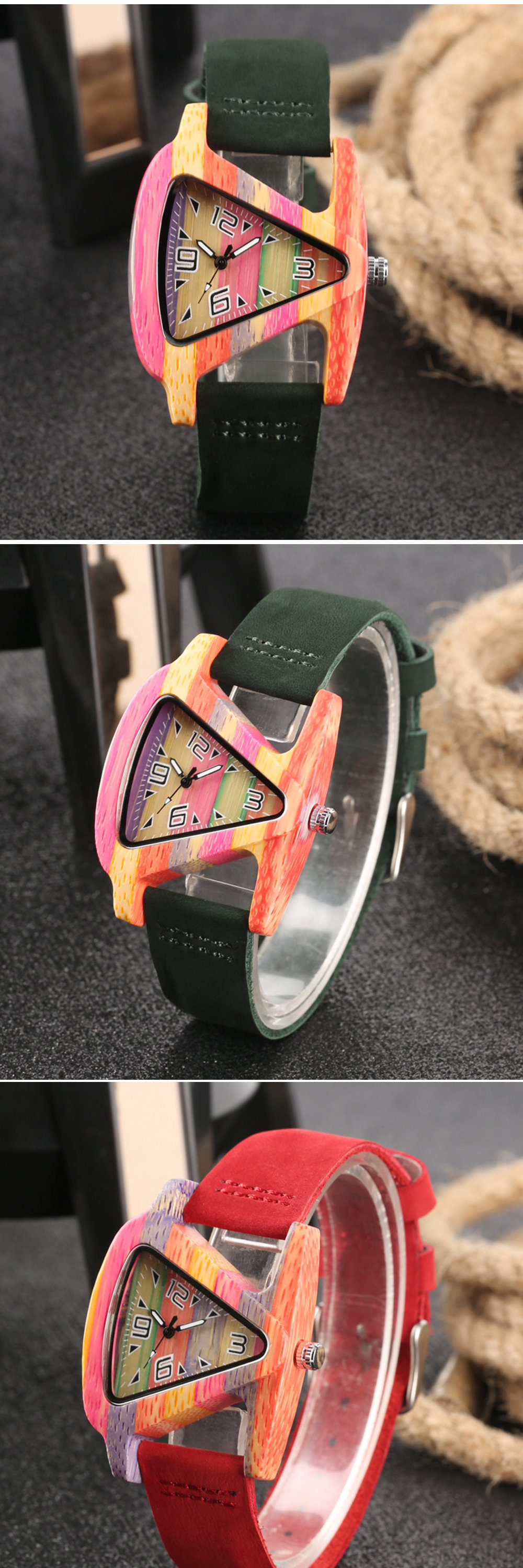 Triangle Wood Fashion Watch - ApolloBox