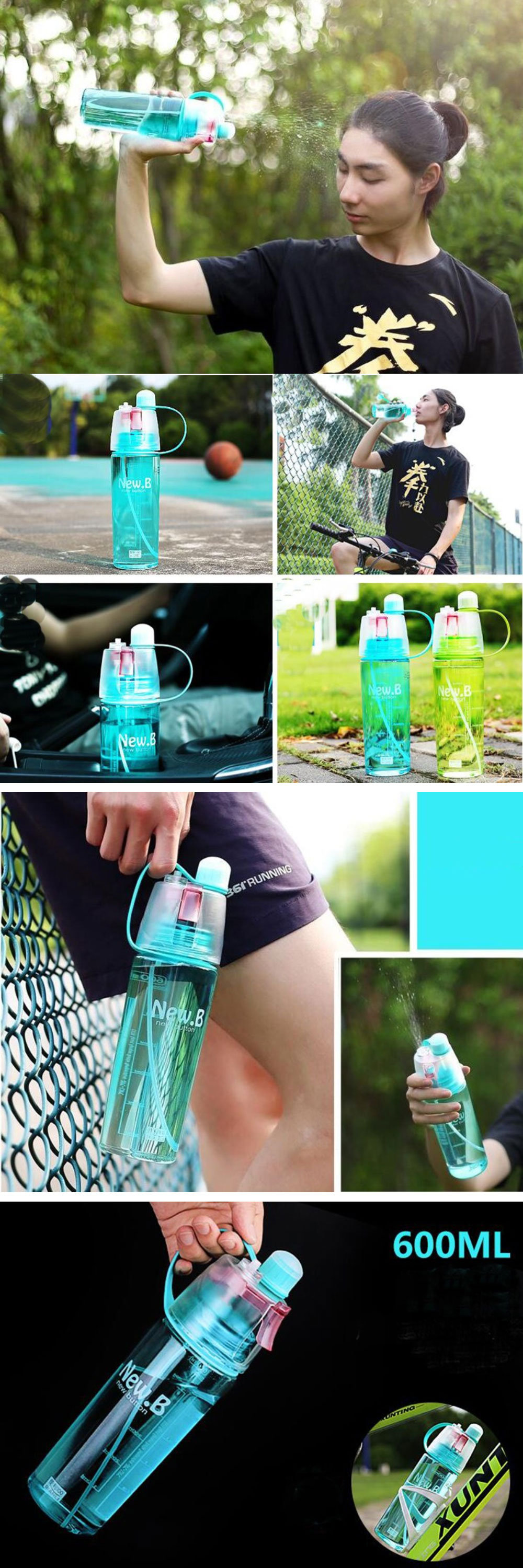 Sport Recycled Plastic Spray Water Bottle