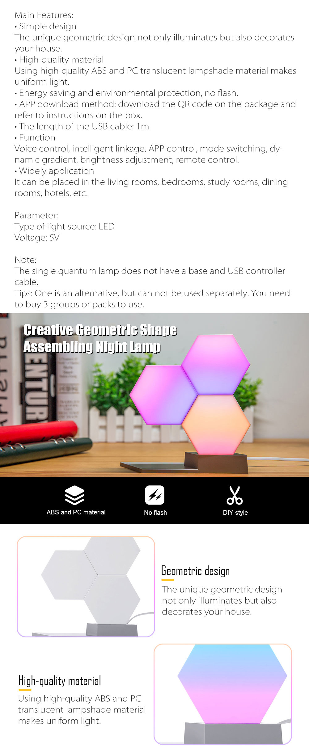  DIY Quantum Light Creative Assembly LED light