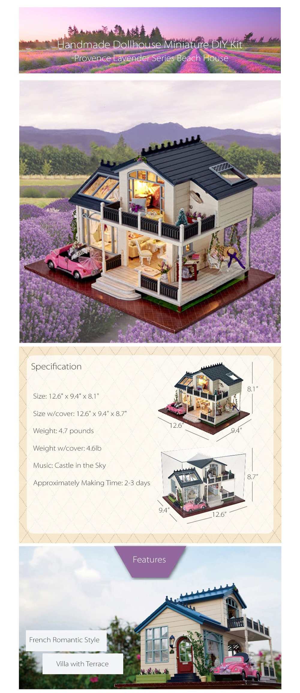 Miniature DIY Dollhouse Kit - ApolloBox