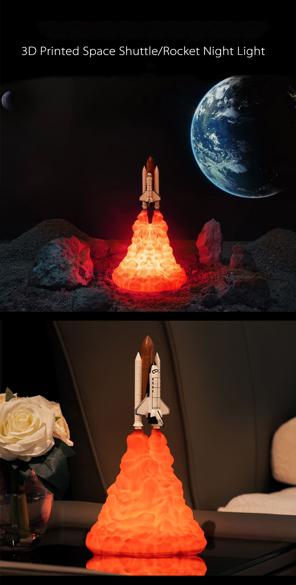 3D Printed Space Shuttle Night Light 