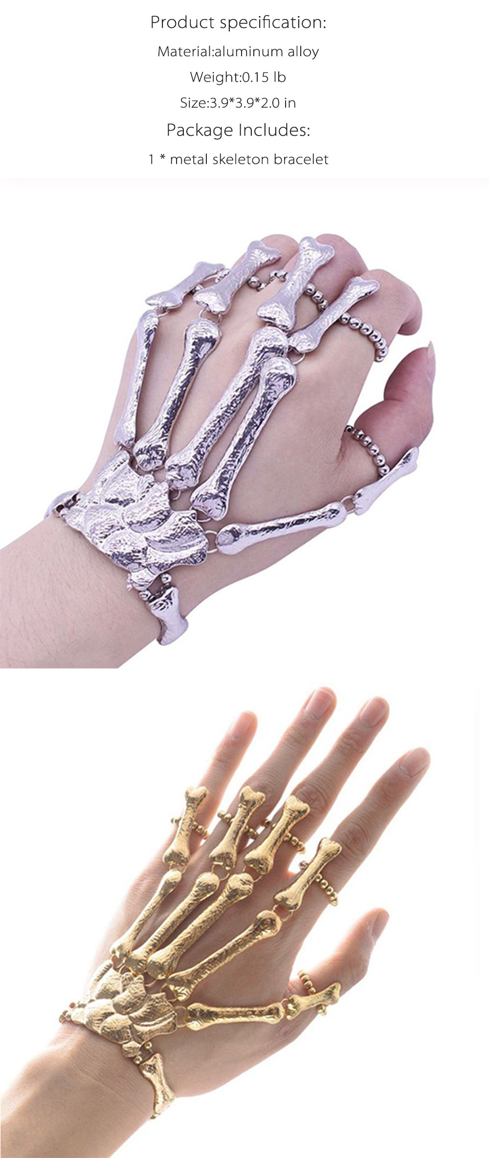 Kudde Dader uitdrukken Skeleton Hand Finger Bracelet - ApolloBox