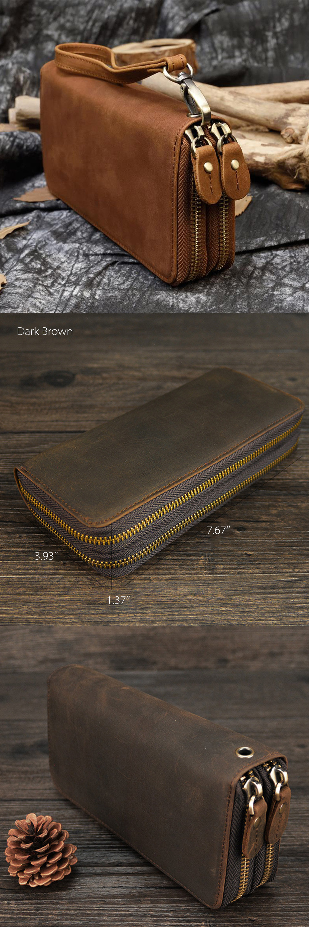 Genuine Leather Long Wallet - ApolloBox