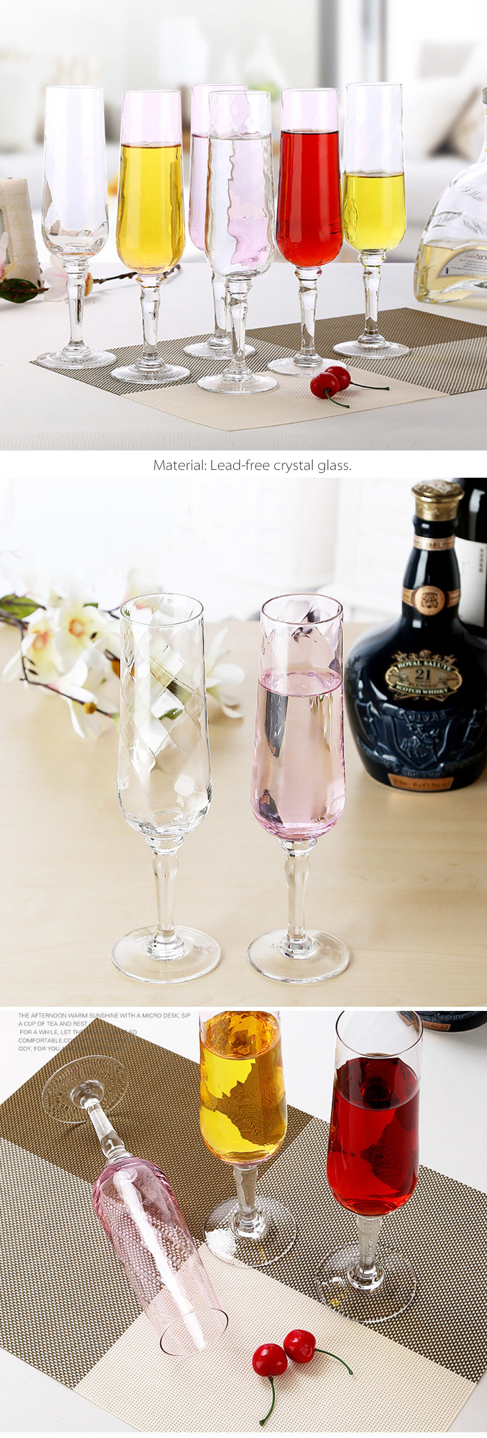 Modern Champagne Glass - Crystal Glass - Safe for Dishwasher from Apollo Box