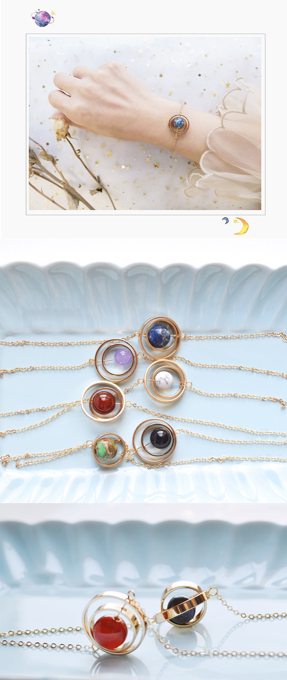 Aqua Crystal & Gold Bracelet – Happie Planet Boutique LLC