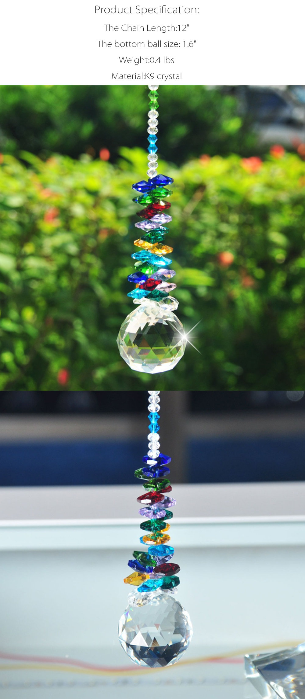 Details about   Neewer 20-Pack 1.75" Clear Crystal Ball Prism Pendant Suncatcher for Divination 
