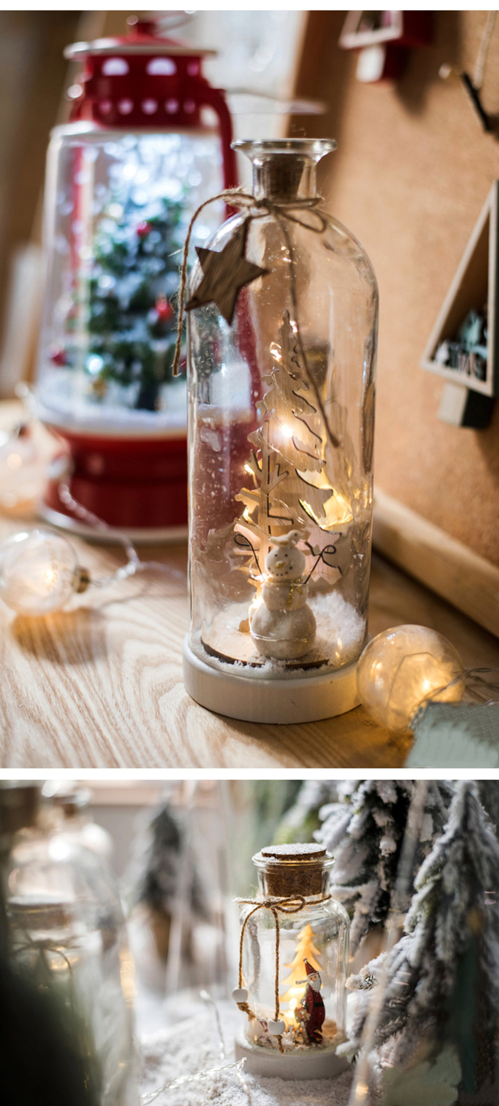 DIY Frosted Glass Bottle Winter Decor - Cali Girl In A Southern World