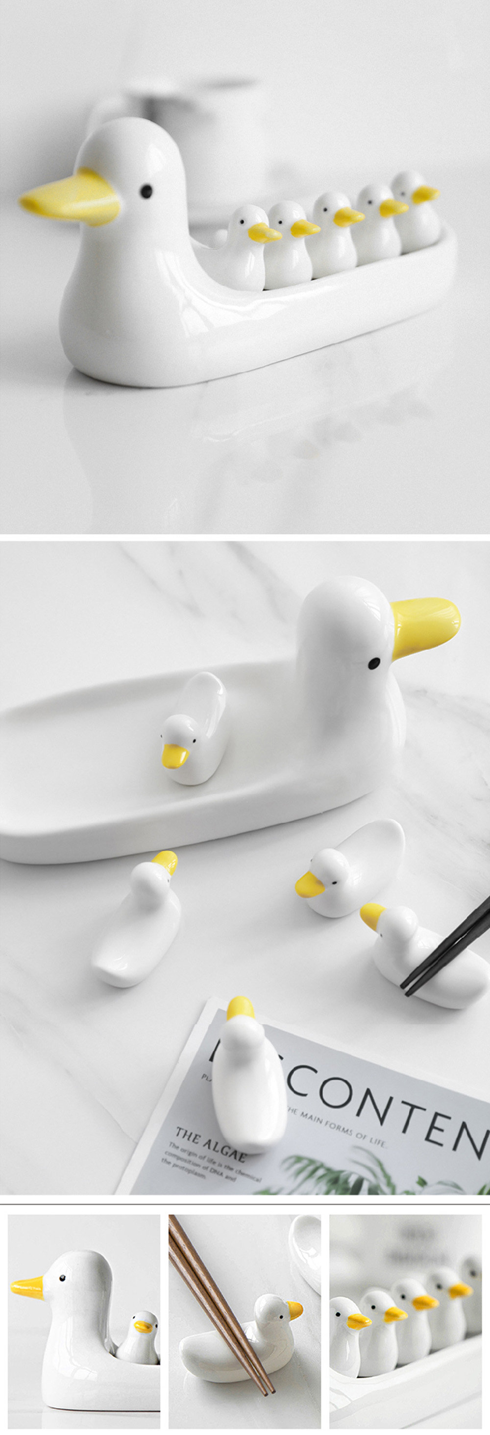 Cute Duck Inspired Chopstick Rest Set And Bowl - ApolloBox