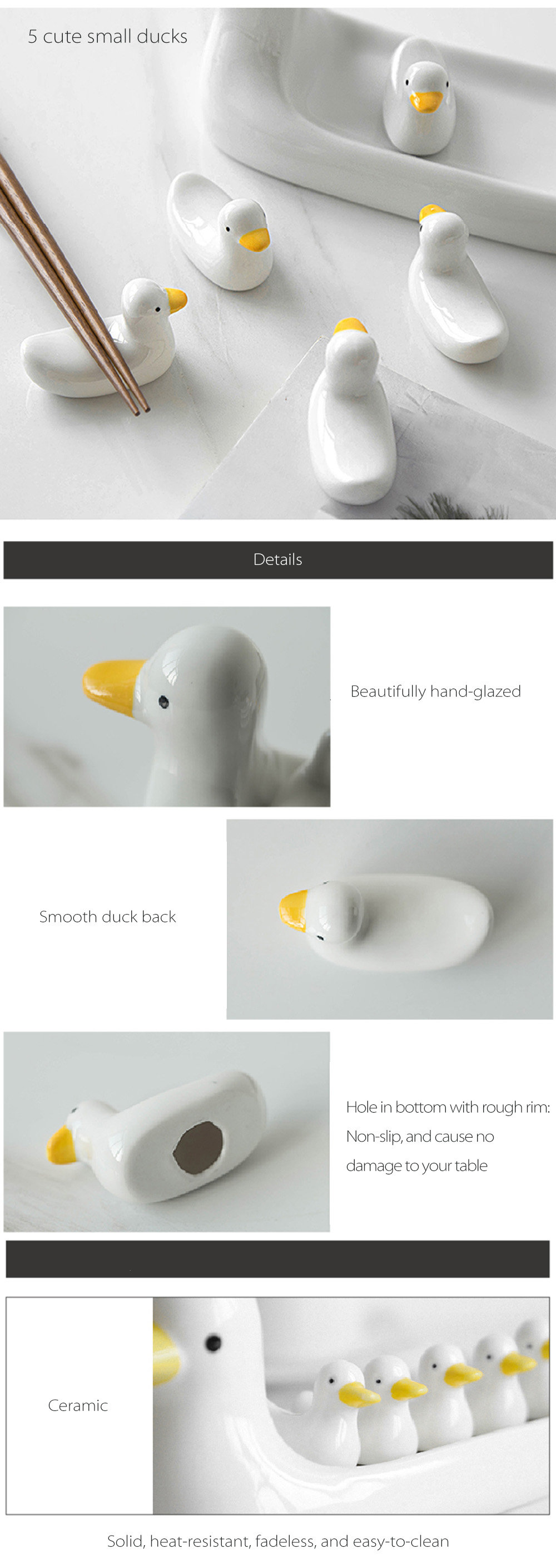 Cute Duck Inspired Chopstick Rest Set And Bowl - ApolloBox