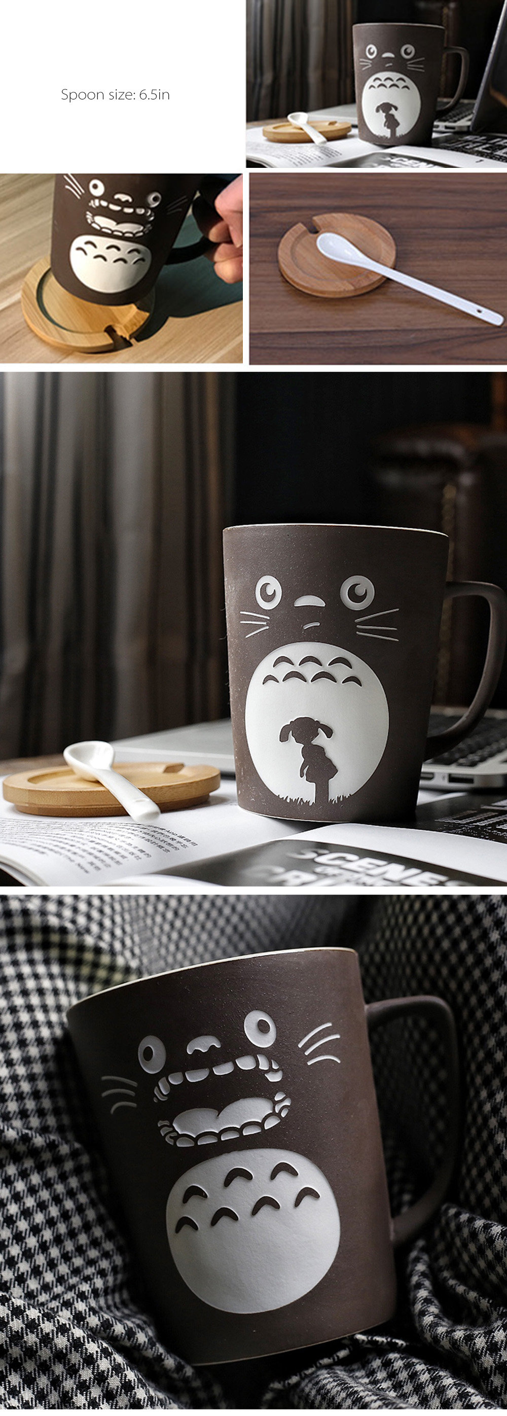 My Neighbor Totoro Ceramic Coffee Mug With Lid And Spoon