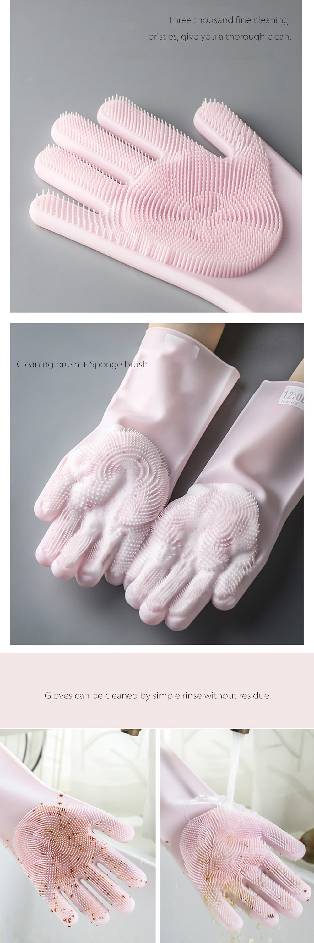 Silicone Dishwashing Gloves Cute Style