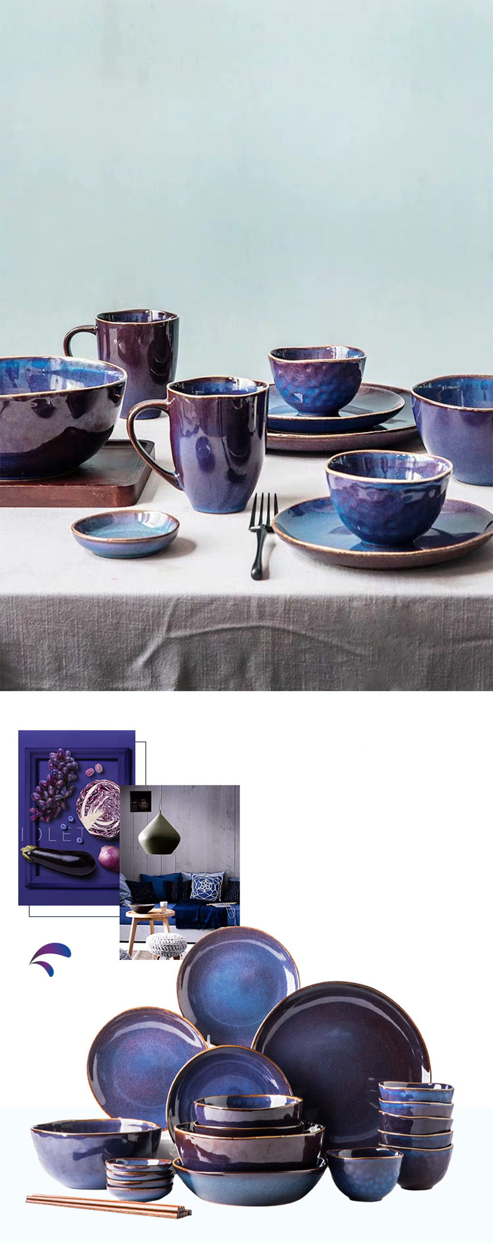 PurpleBlue Ceramic Tableware ApolloBox