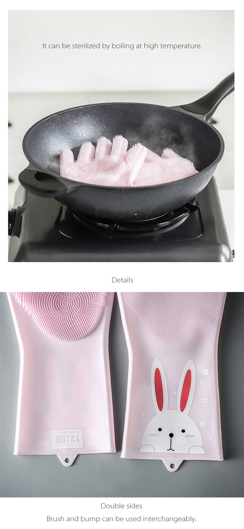 Silicone Dishwashing Gloves Cute Style