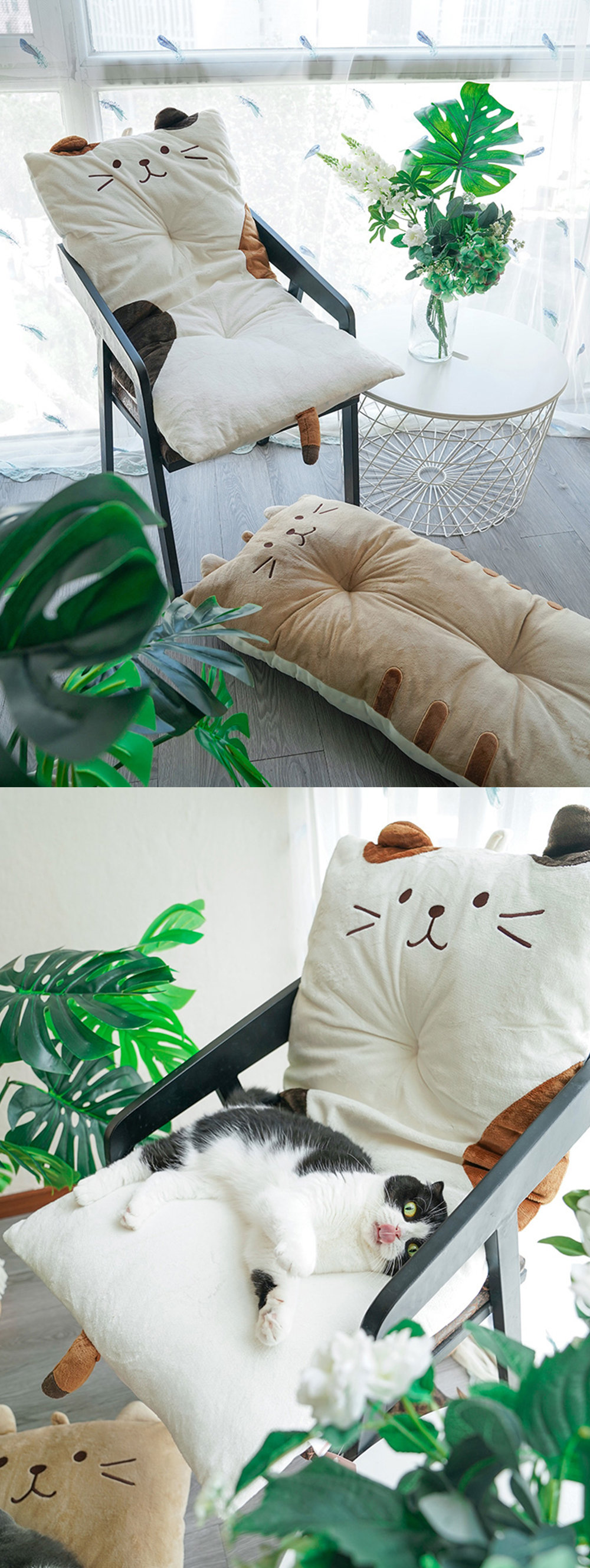 Cartoon Cat's Paw Throw Pillow - White - Khaki - 8 Colors - ApolloBox