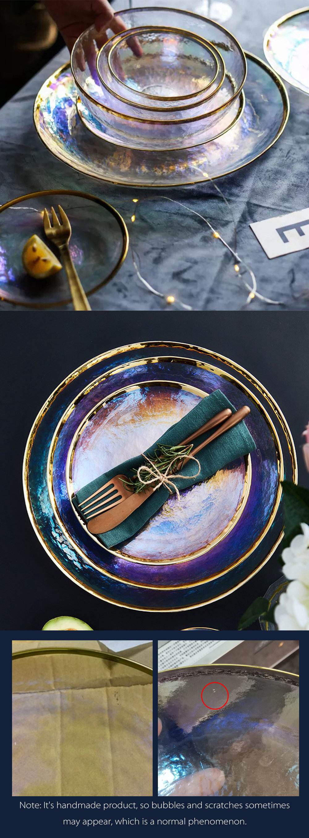 Luxury Rainbow Glass Dishware