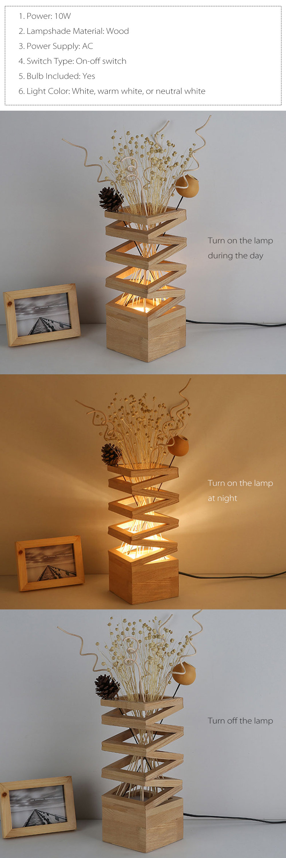 Romantic Wood Lamp Decoration Romantic Lighting