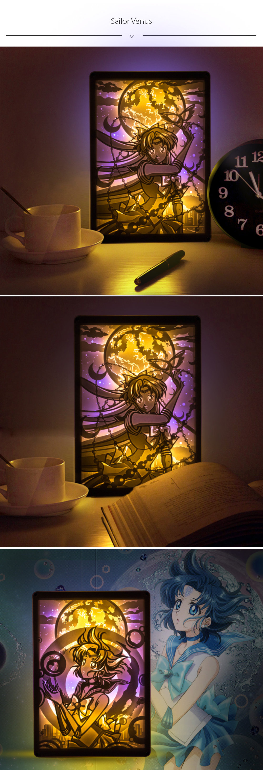 Cute Anime Night Light - Acrylic Frame - Paper-Cut Art from Apollo Box